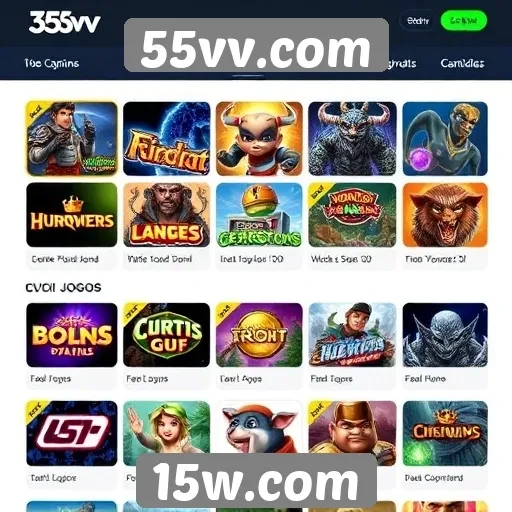 Overview das categorias de jogos no 55vv.com